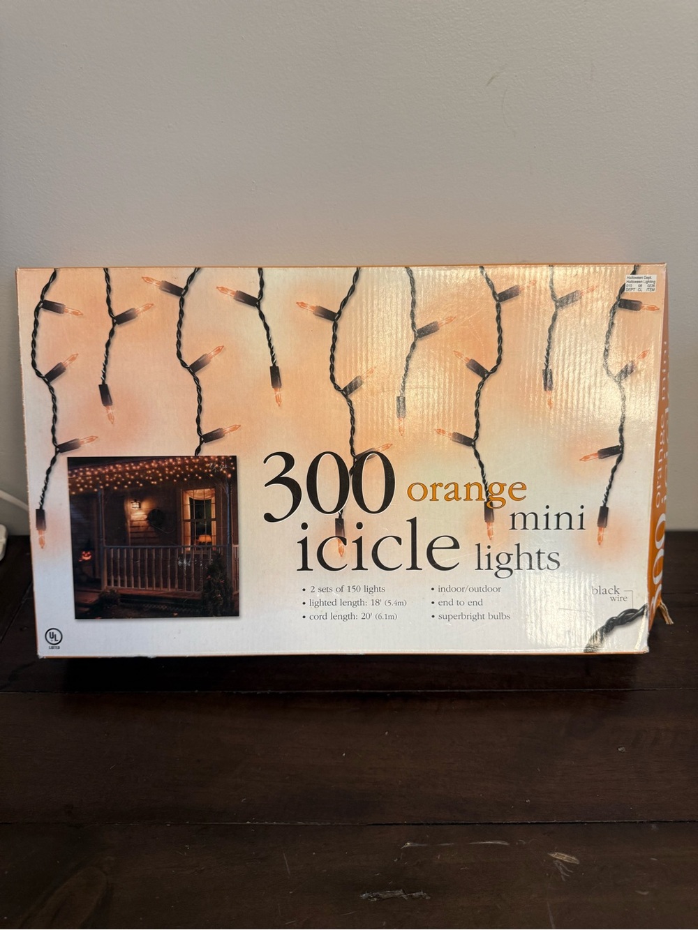 300 Orange Mini Icicle Lights Halloween Indoor Outdoor 2 Sets